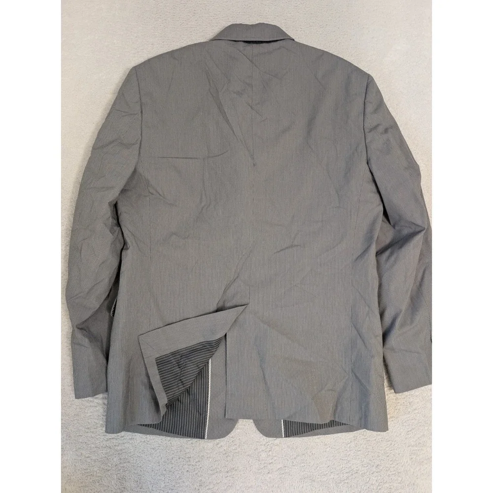 Banana‎ Republic Blazer Mens 42R Pin Striped Gray Reg Fit Wool Cotton Blend